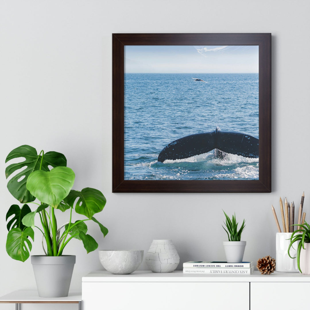 A Whale and A Mountain - Framed Print - Visiting This World