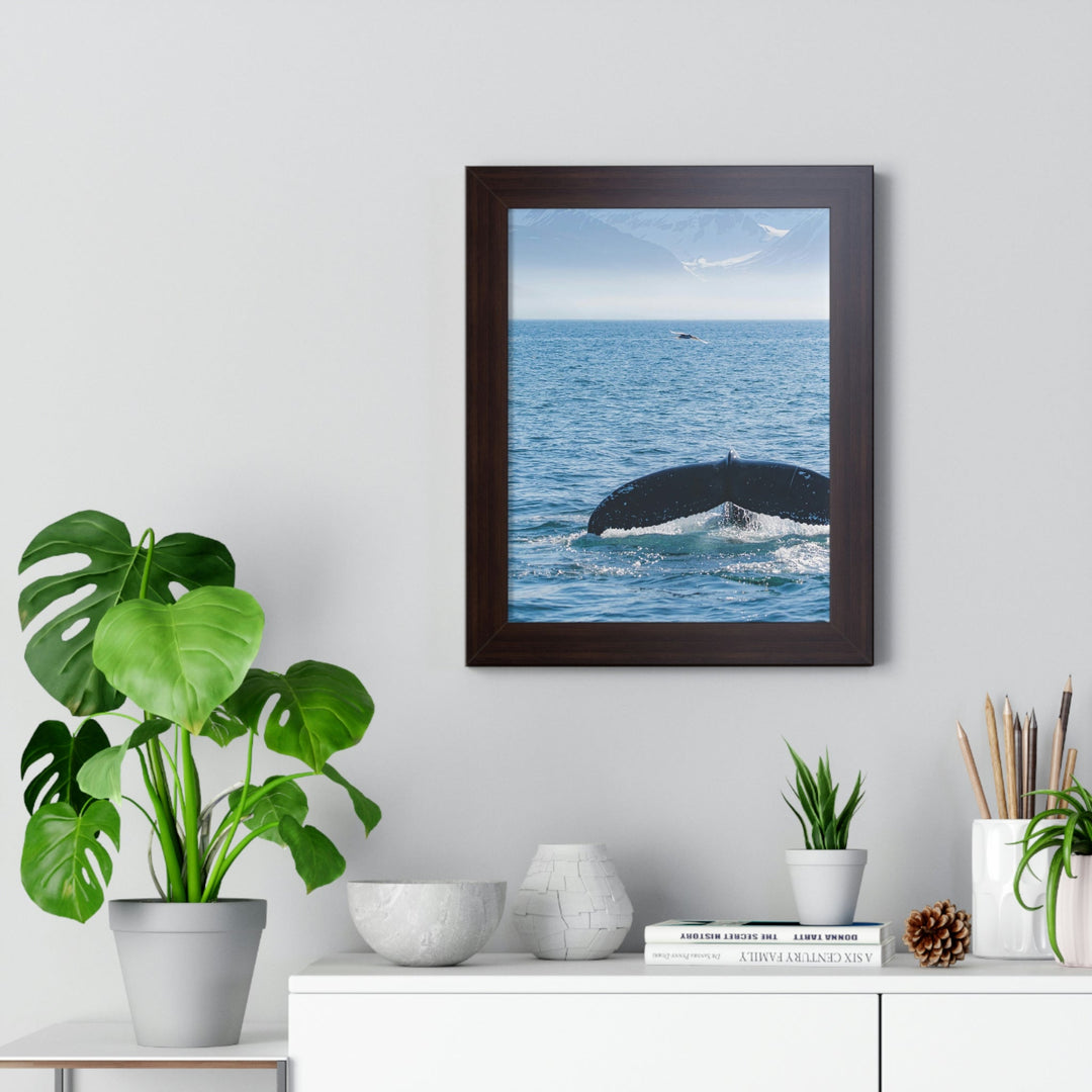 A Whale and A Mountain - Framed Print - Visiting This World