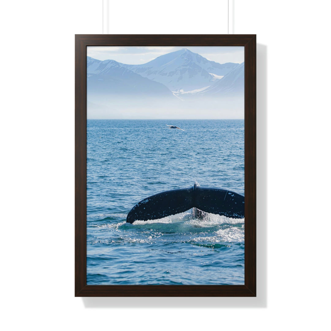 A Whale and A Mountain - Framed Print - Visiting This World