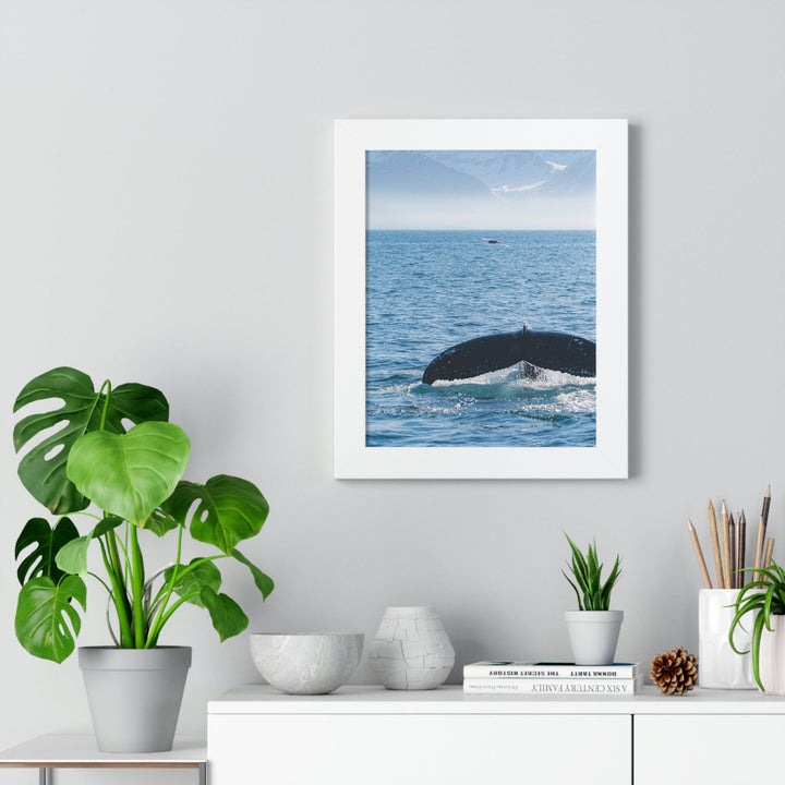 A Whale and A Mountain - Framed Print - Visiting This World