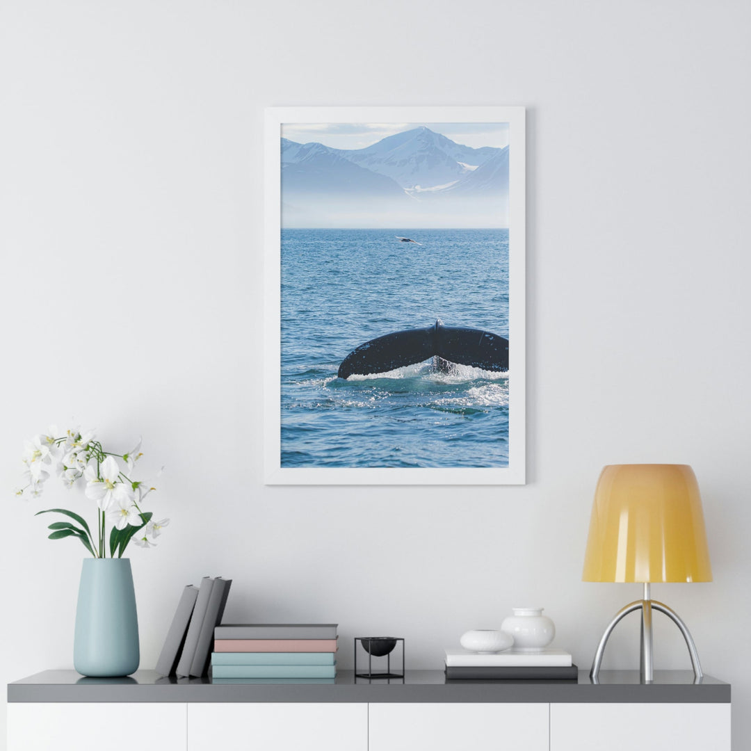 A Whale and A Mountain - Framed Print - Visiting This World