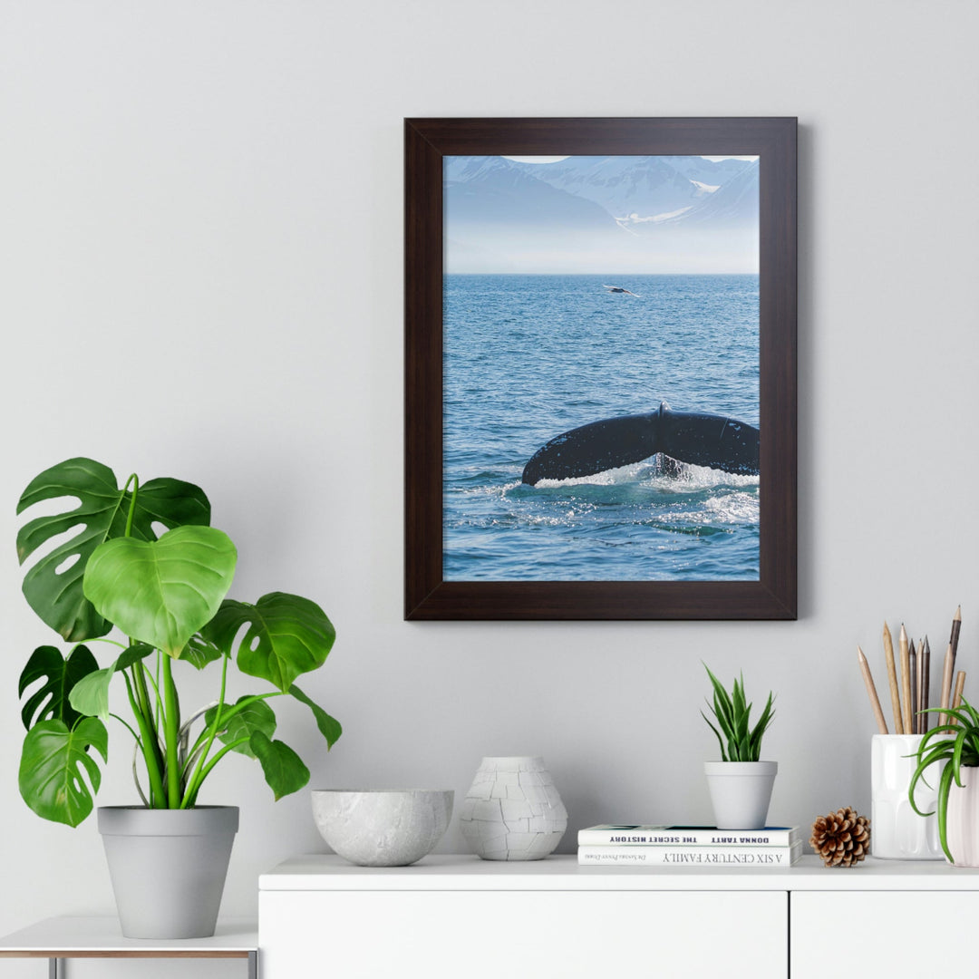 A Whale and A Mountain - Framed Print - Visiting This World