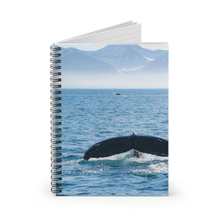 A Whale and A Mountain - Spiral Ruled Line Notebook - Visiting This World