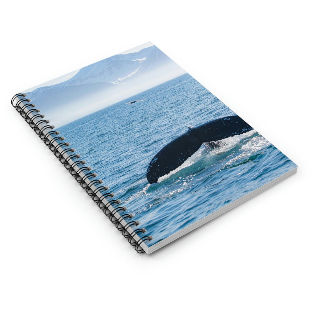 A Whale and A Mountain - Spiral Ruled Line Notebook - Visiting This World