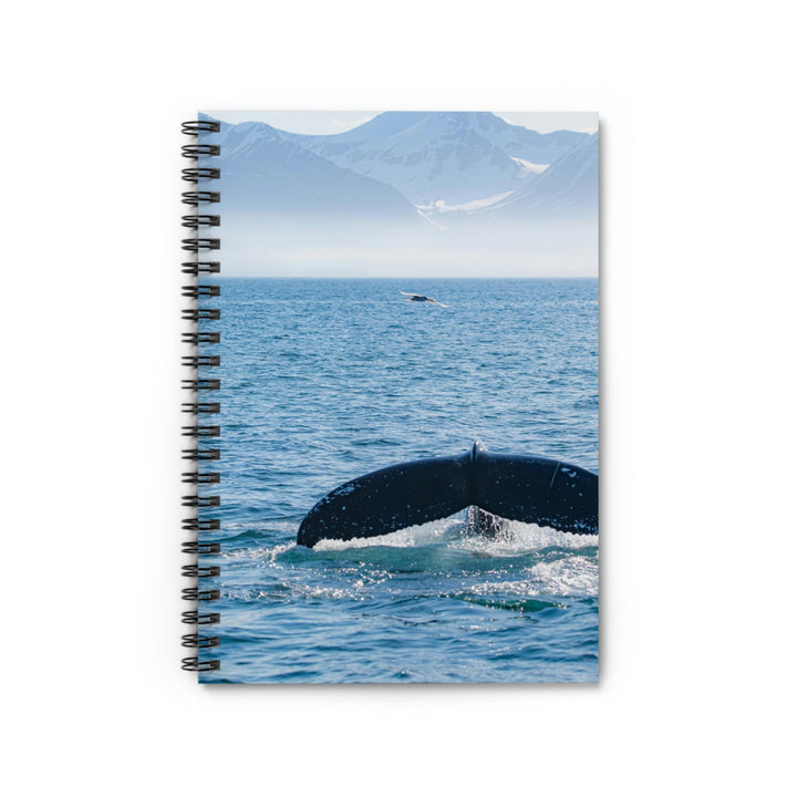 A Whale and A Mountain - Spiral Ruled Line Notebook - Visiting This World