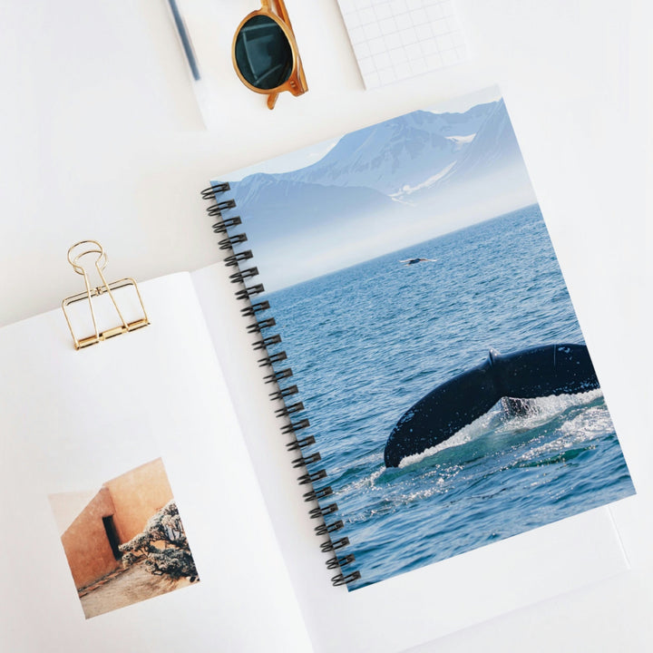 A Whale and A Mountain - Spiral Ruled Line Notebook - Visiting This World