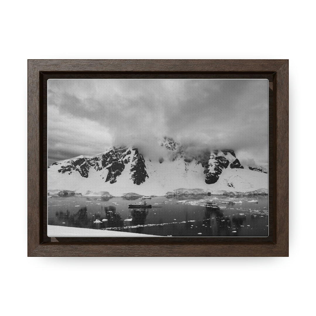 Peaceful Anchoring in Black and White - Canvas with Frame