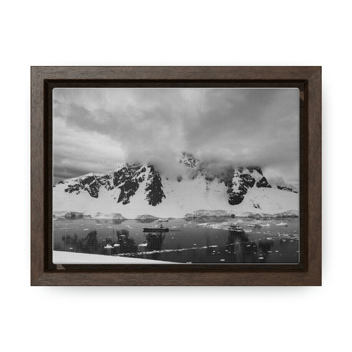 Peaceful Anchoring in Black and White - Canvas with Frame