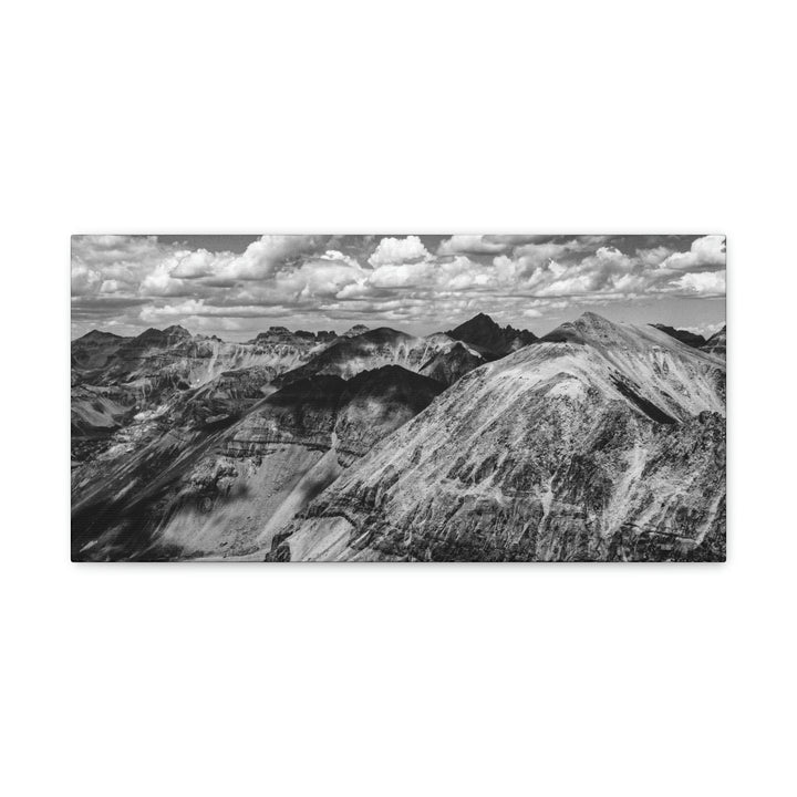 Imogene Pass From the Air in Black and White - Canvas