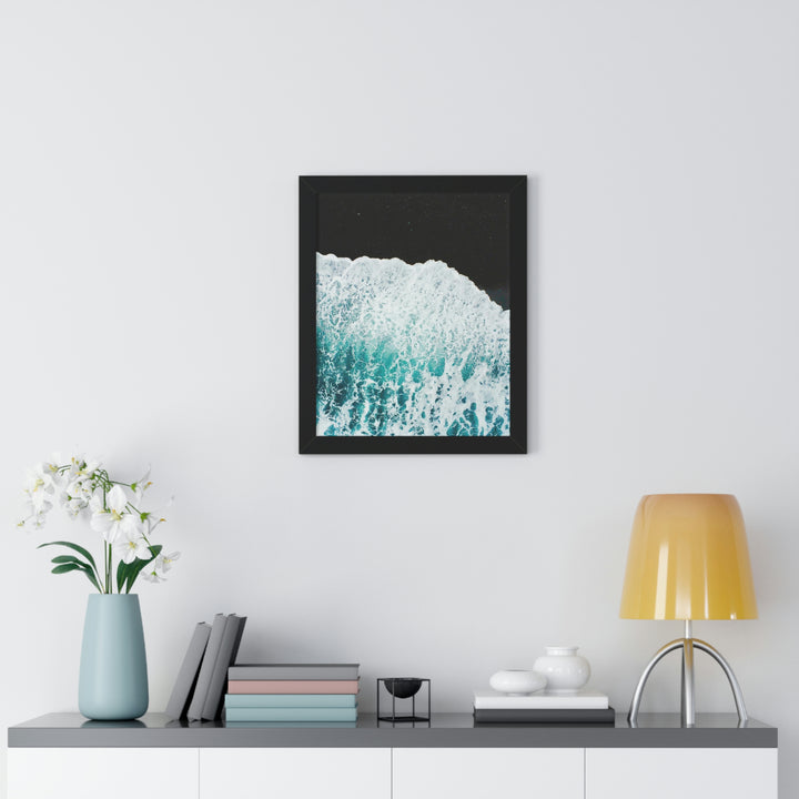 A Wave on Volcanic Sand - Framed Print