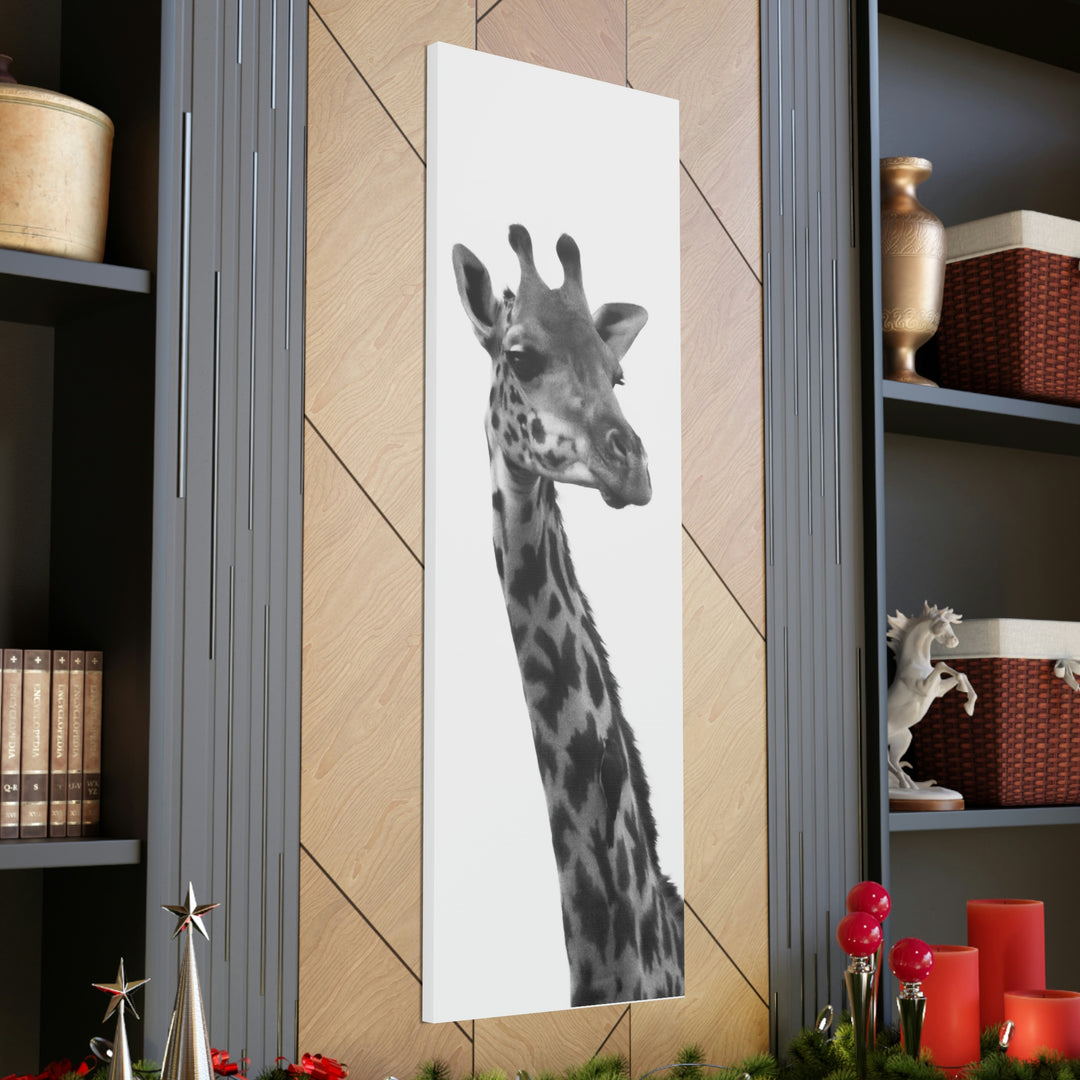 Giraffe Portrait in Black and White  - Canvas