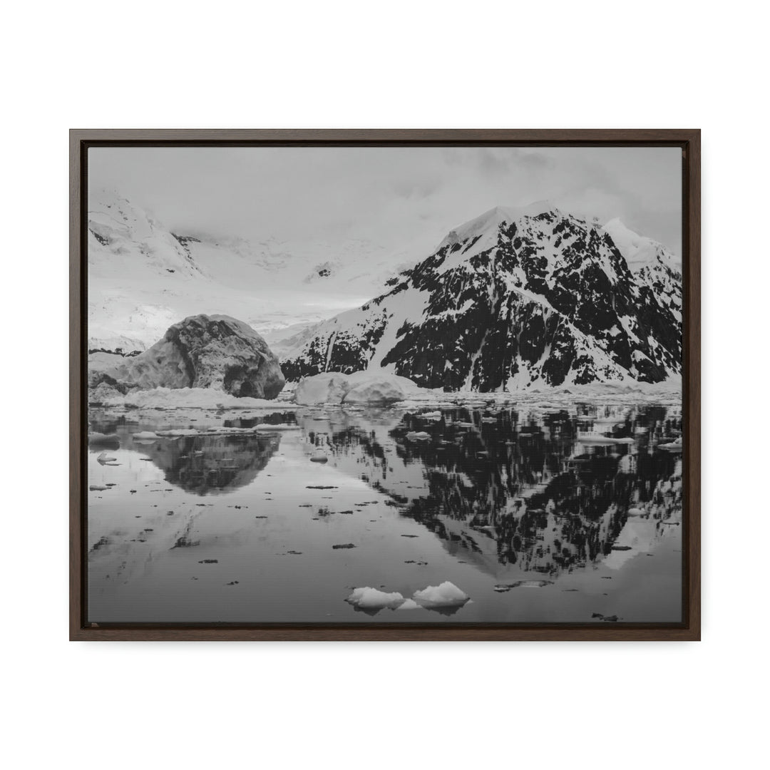 Reflected Calm in Black and White - Canvas with Frame