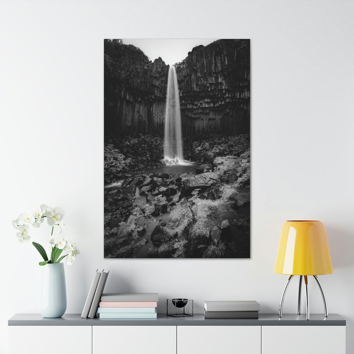 Svartifoss in Black and White - Canvas