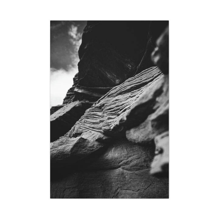 Layers of Rock in Black and White - Canvas