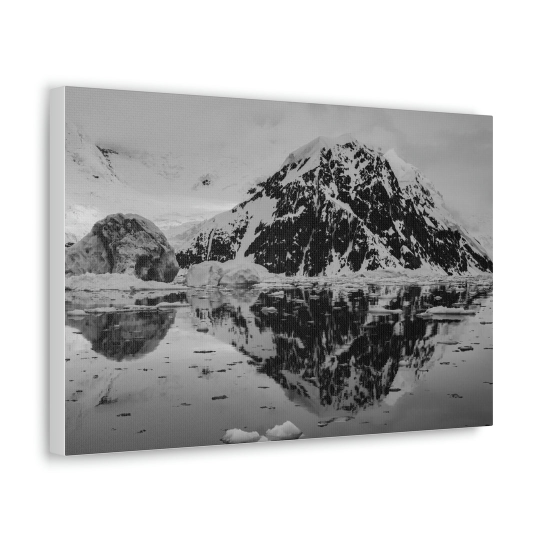 Reflected Calm in Black and White - Canvas