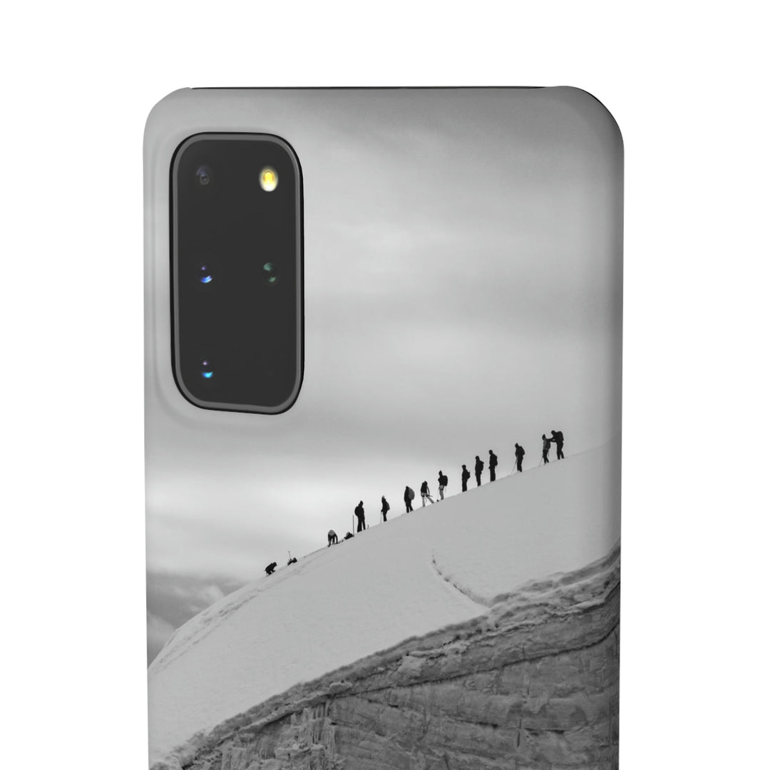 Preparing for the Climb in Black and White - Phone Case