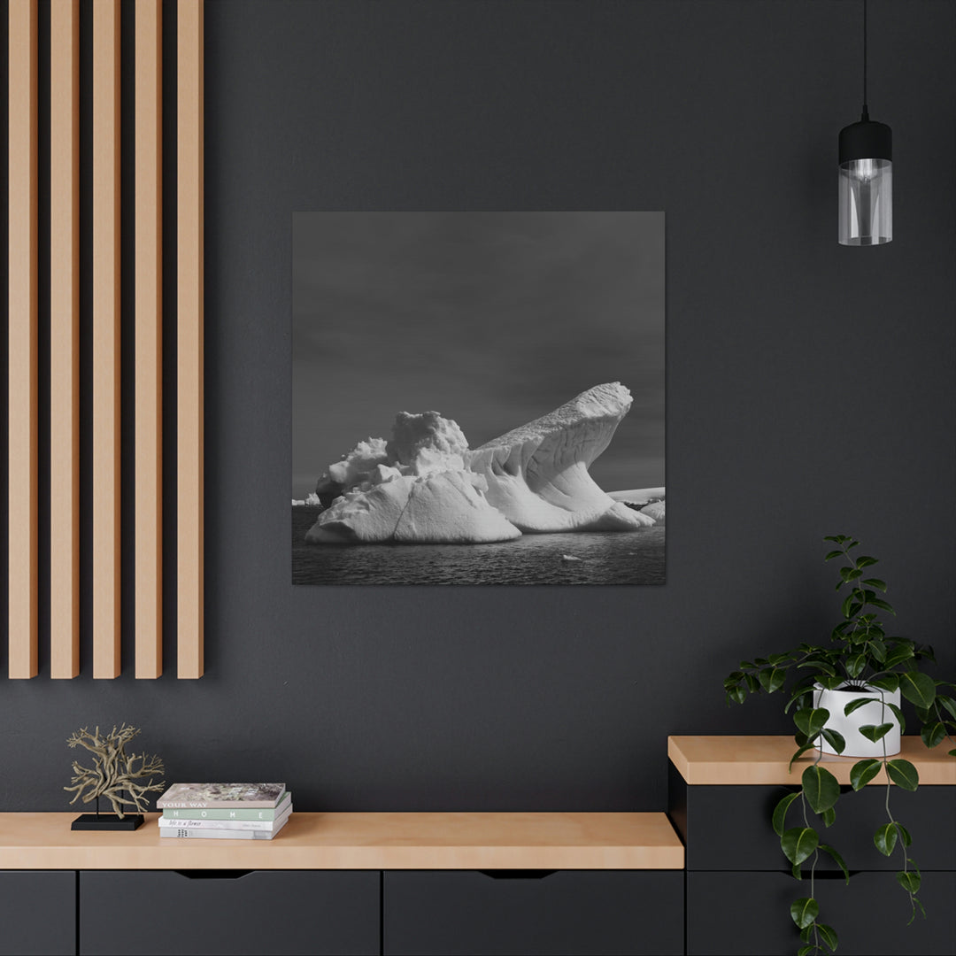 The Angles of an Iceberg in Black and White - Canvas