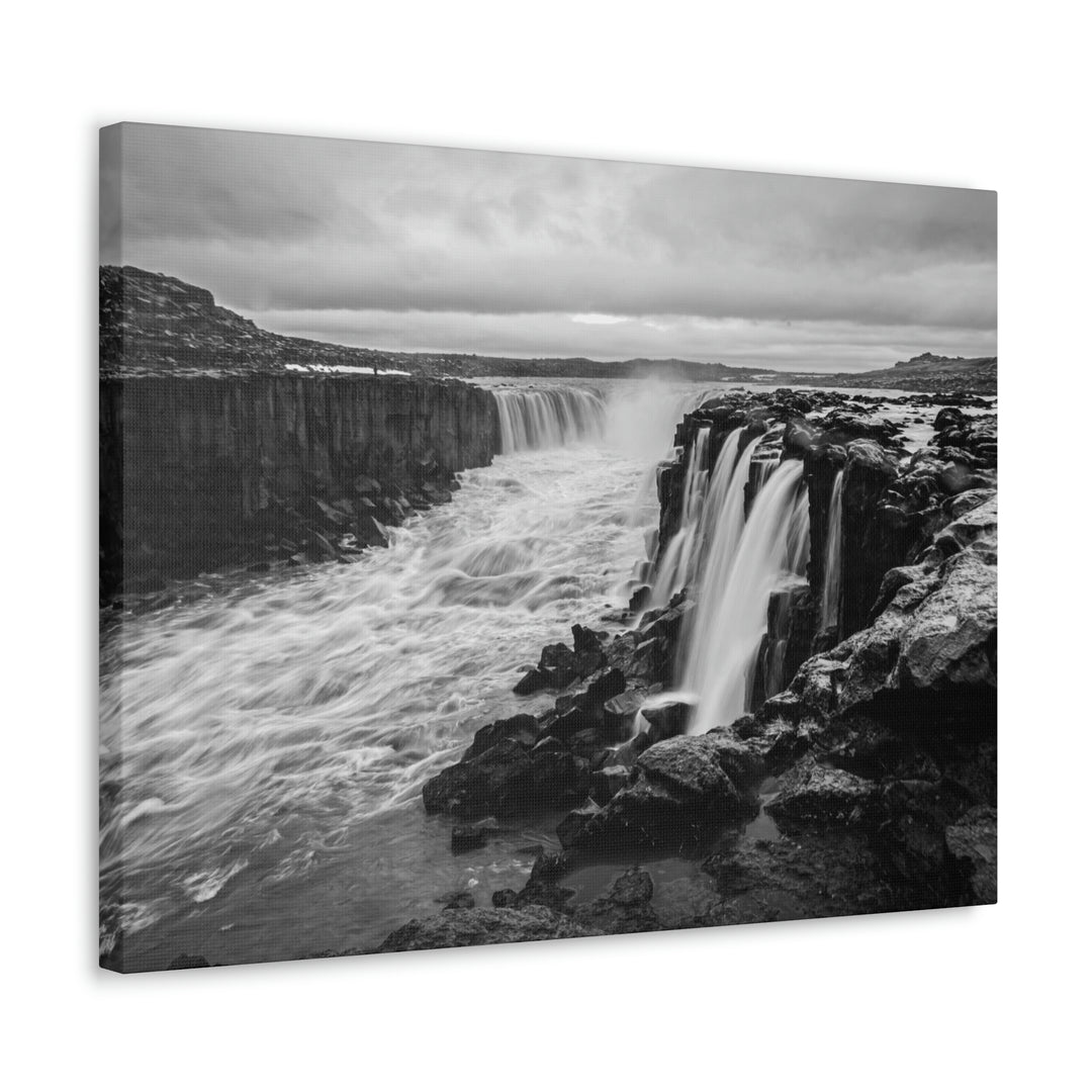 Selfoss in Black and White - Canvas