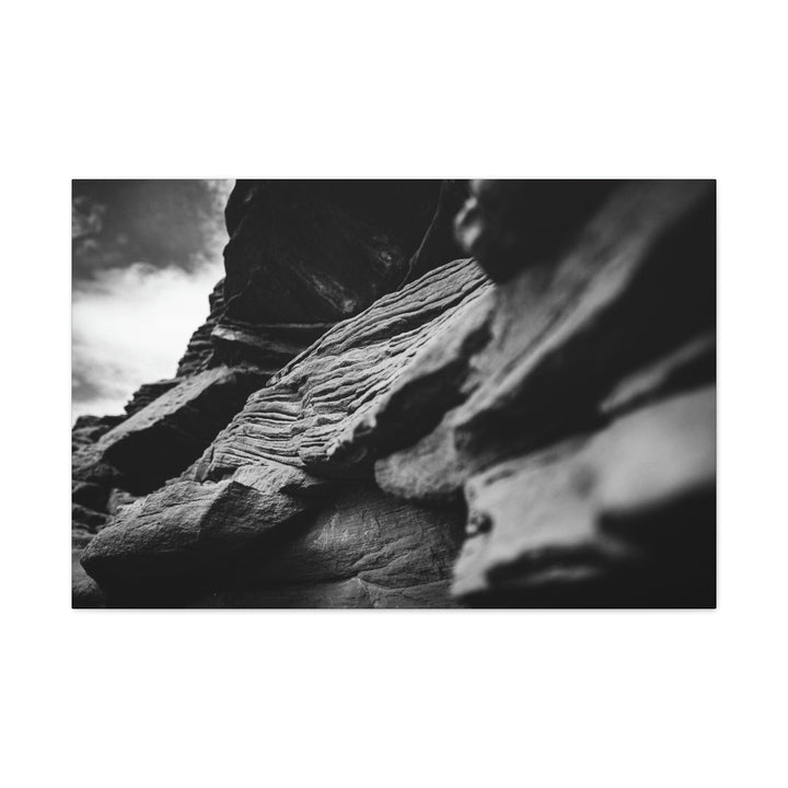 Layers of Rock in Black and White - Canvas