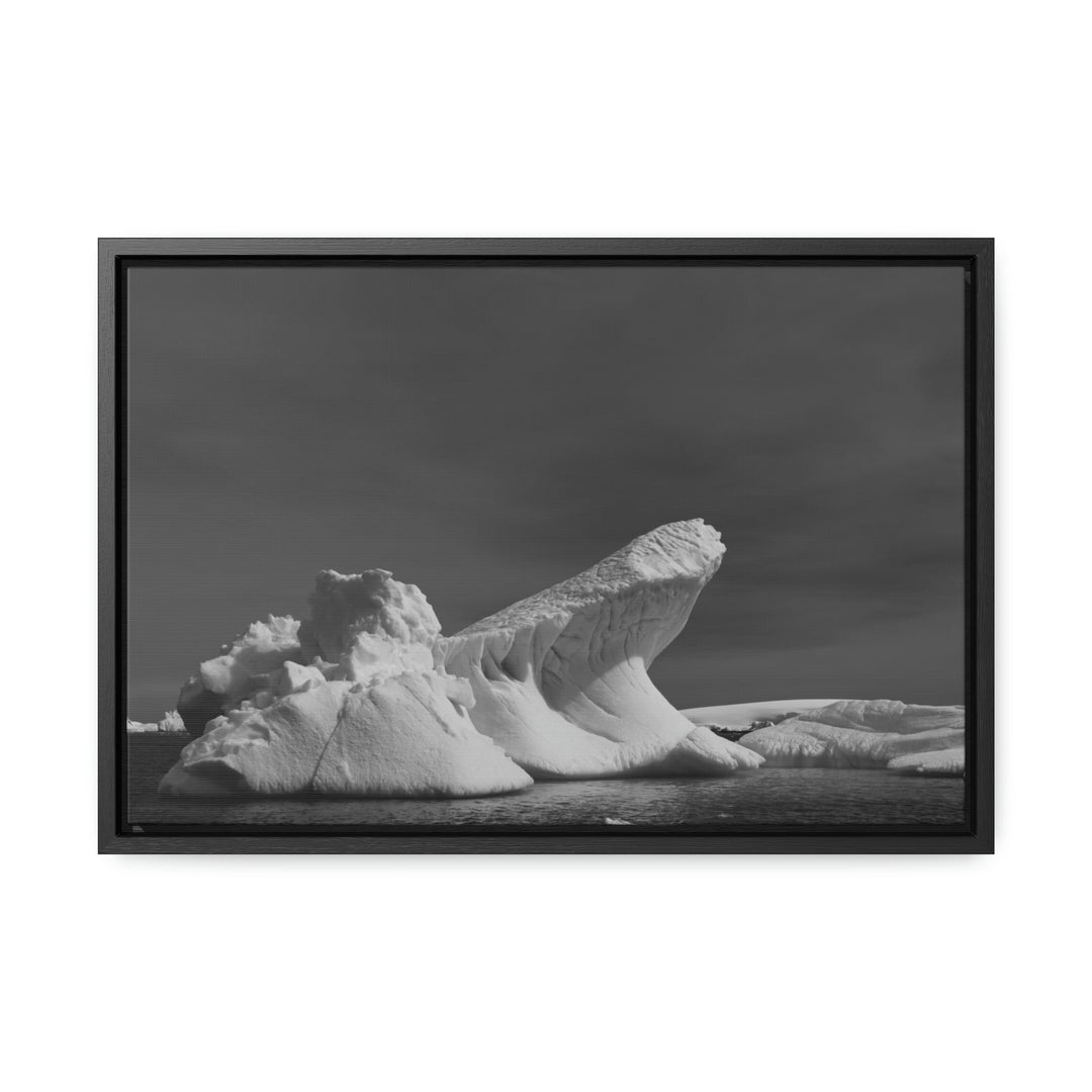 The Angles of an Iceberg in Black and White - Canvas with Frame