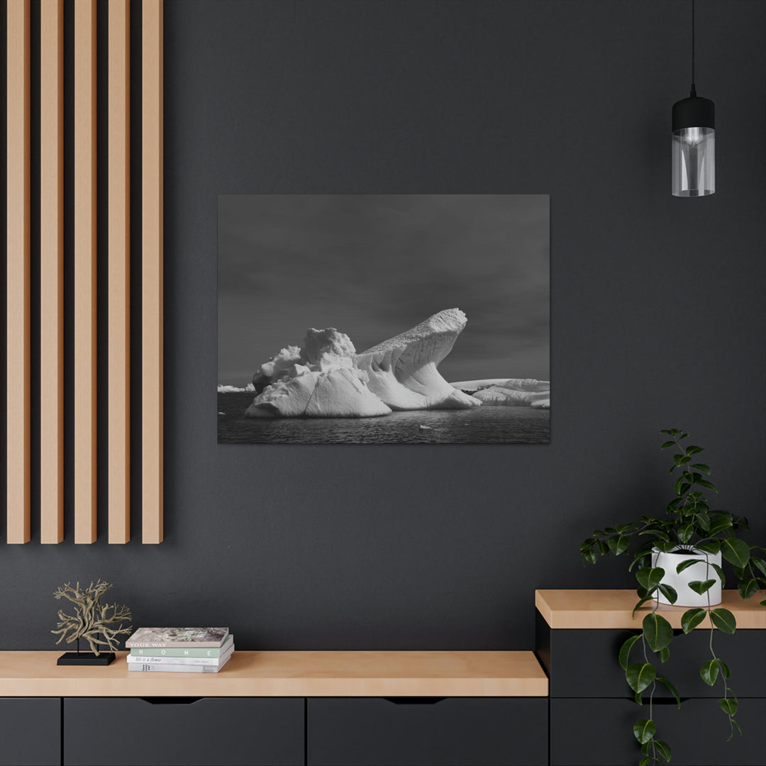 The Angles of an Iceberg in Black and White - Canvas