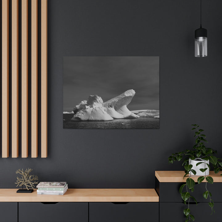 The Angles of an Iceberg in Black and White - Canvas