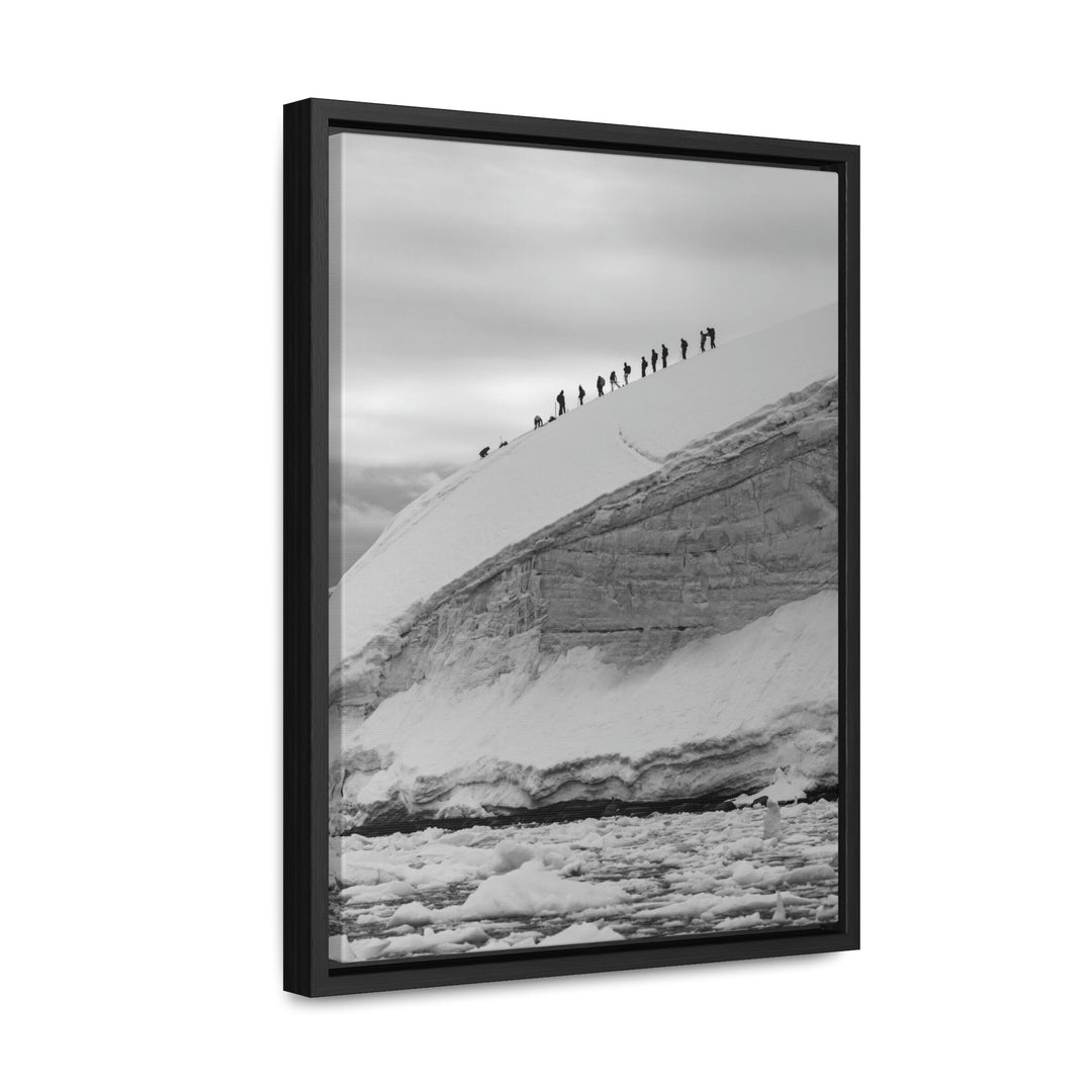 Preparing for the Climb in Black and White - Canvas with Frame