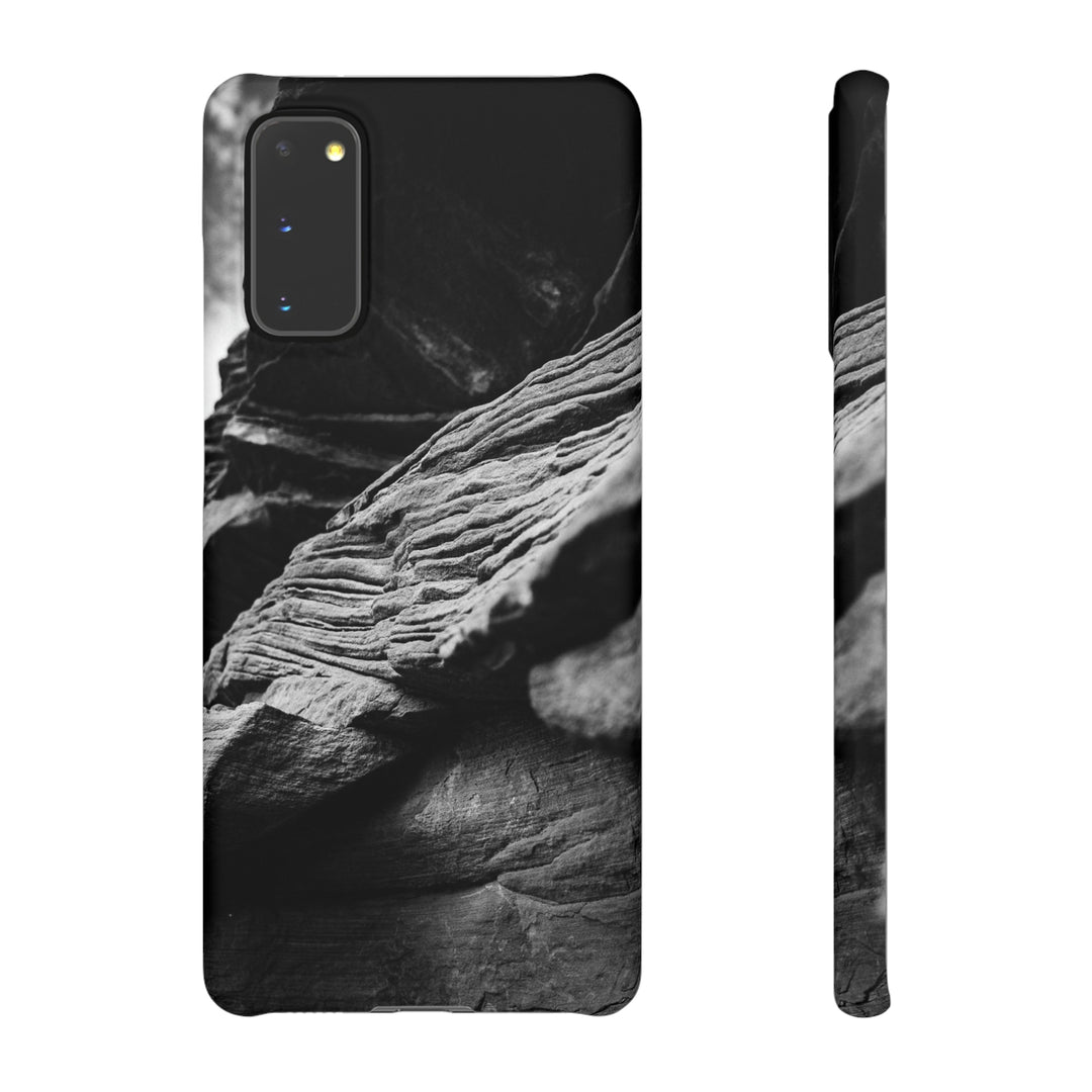 Layers of Rock in Black and White - Phone Case