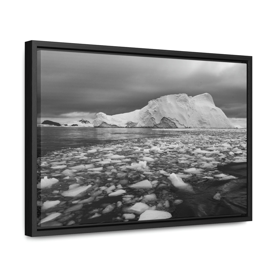 Lane of Ice In Black and White - Canvas with Frame