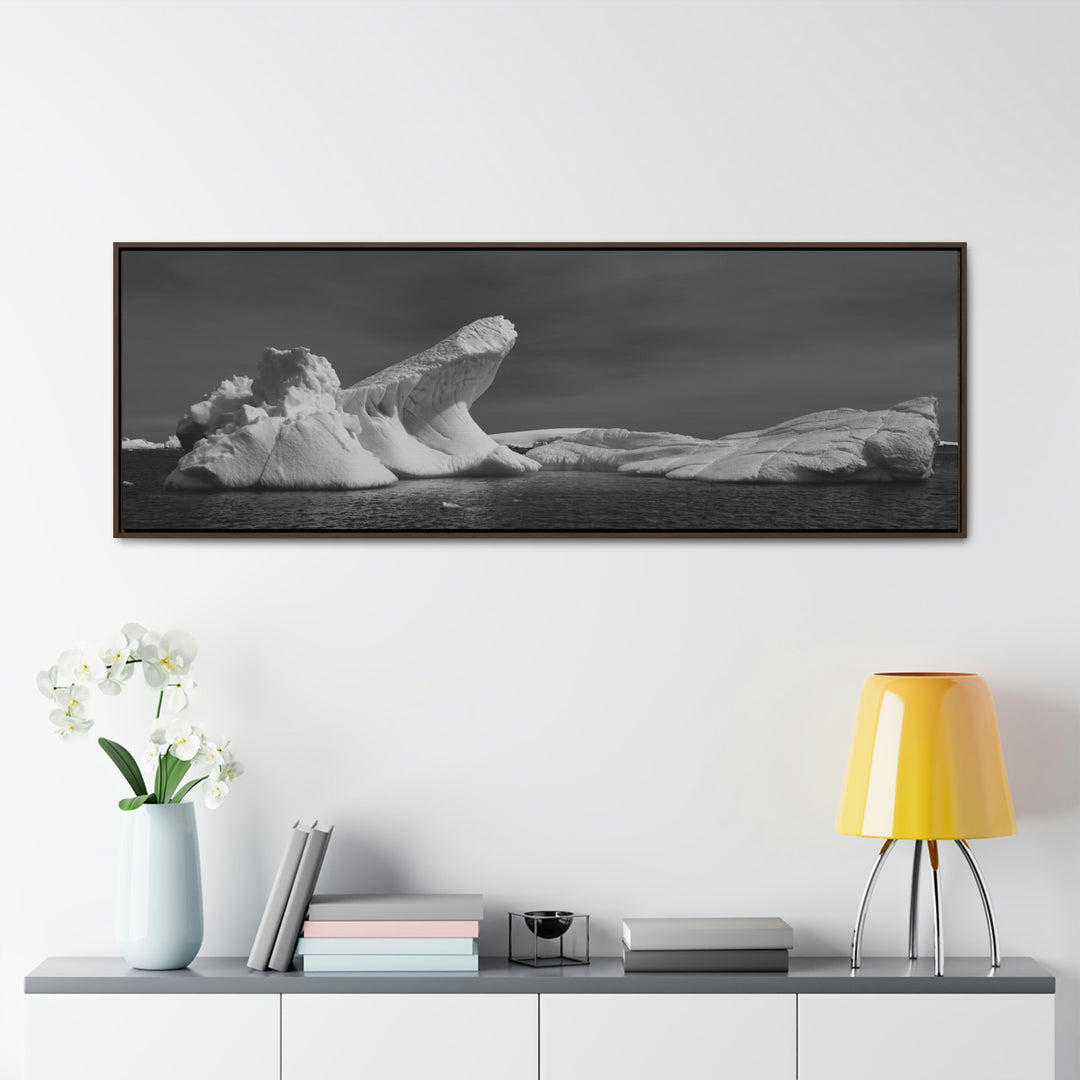 The Angles of an Iceberg in Black and White - Canvas with Frame