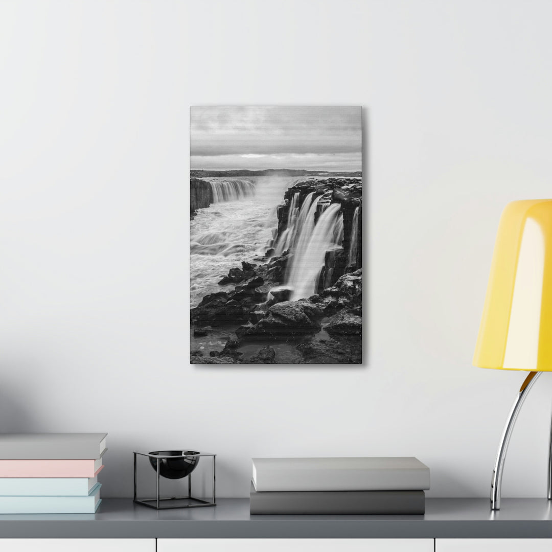 Selfoss in Black and White - Canvas