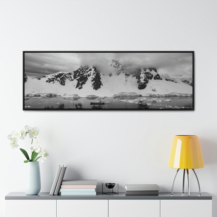 Peaceful Anchoring in Black and White - Canvas with Frame