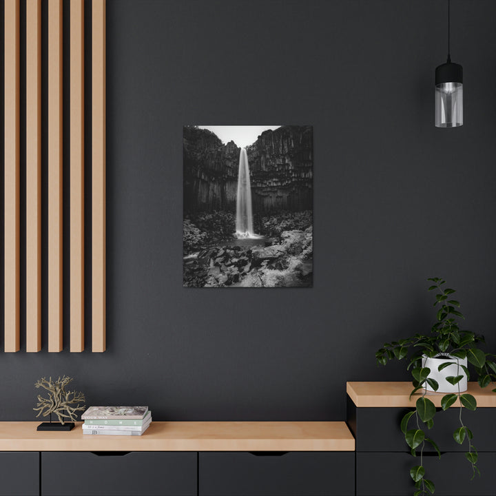 Svartifoss in Black and White - Canvas