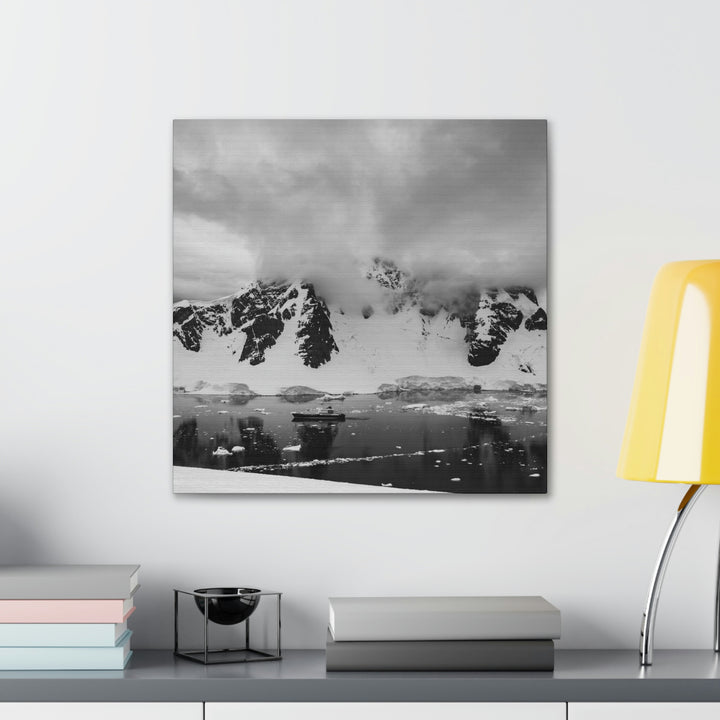 Peaceful Anchoring in Black and White - Canvas