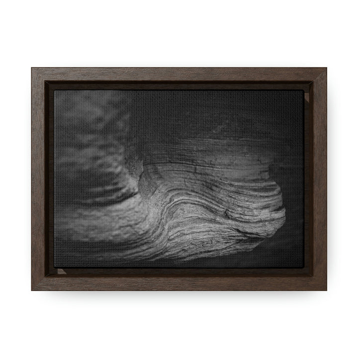 Sedimentary Rock Curves in Black and White - Canvas with Frame