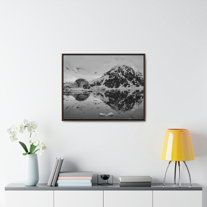 Reflected Calm in Black and White - Canvas with Frame