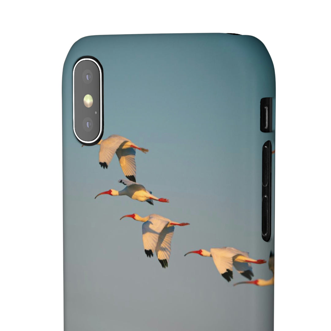 White Ibis in Flight - Phone Case