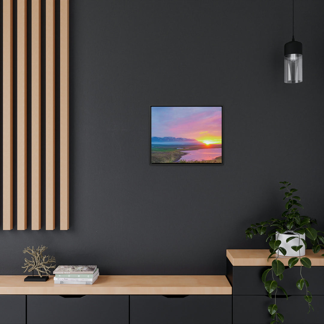 Sunset Over the Fjord Part 2 - Canvas with Frame