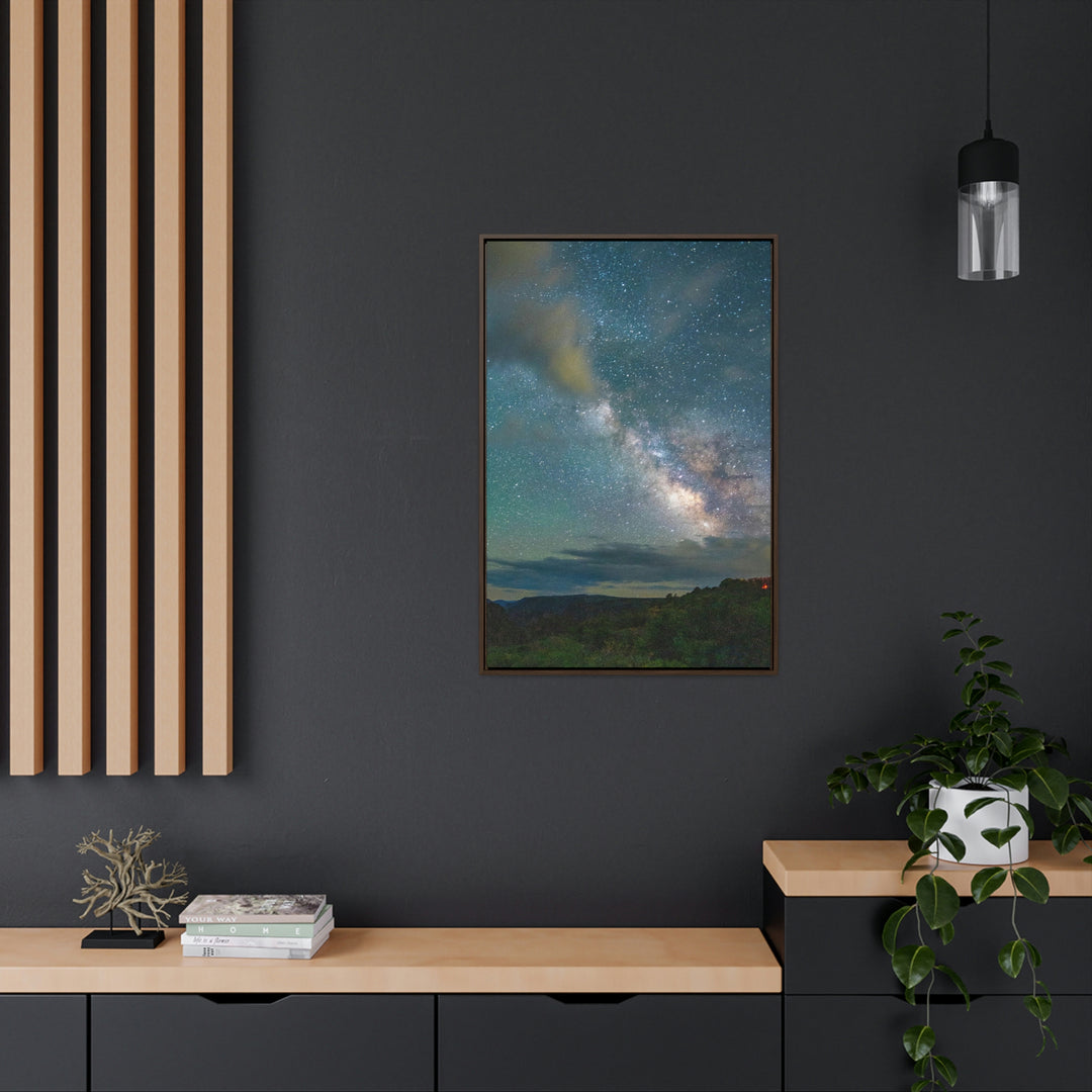 Milky Way Through the Clouds Part 1 - Canvas with Frame