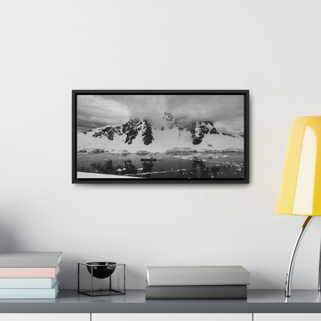 Peaceful Anchoring in Black and White - Canvas with Frame