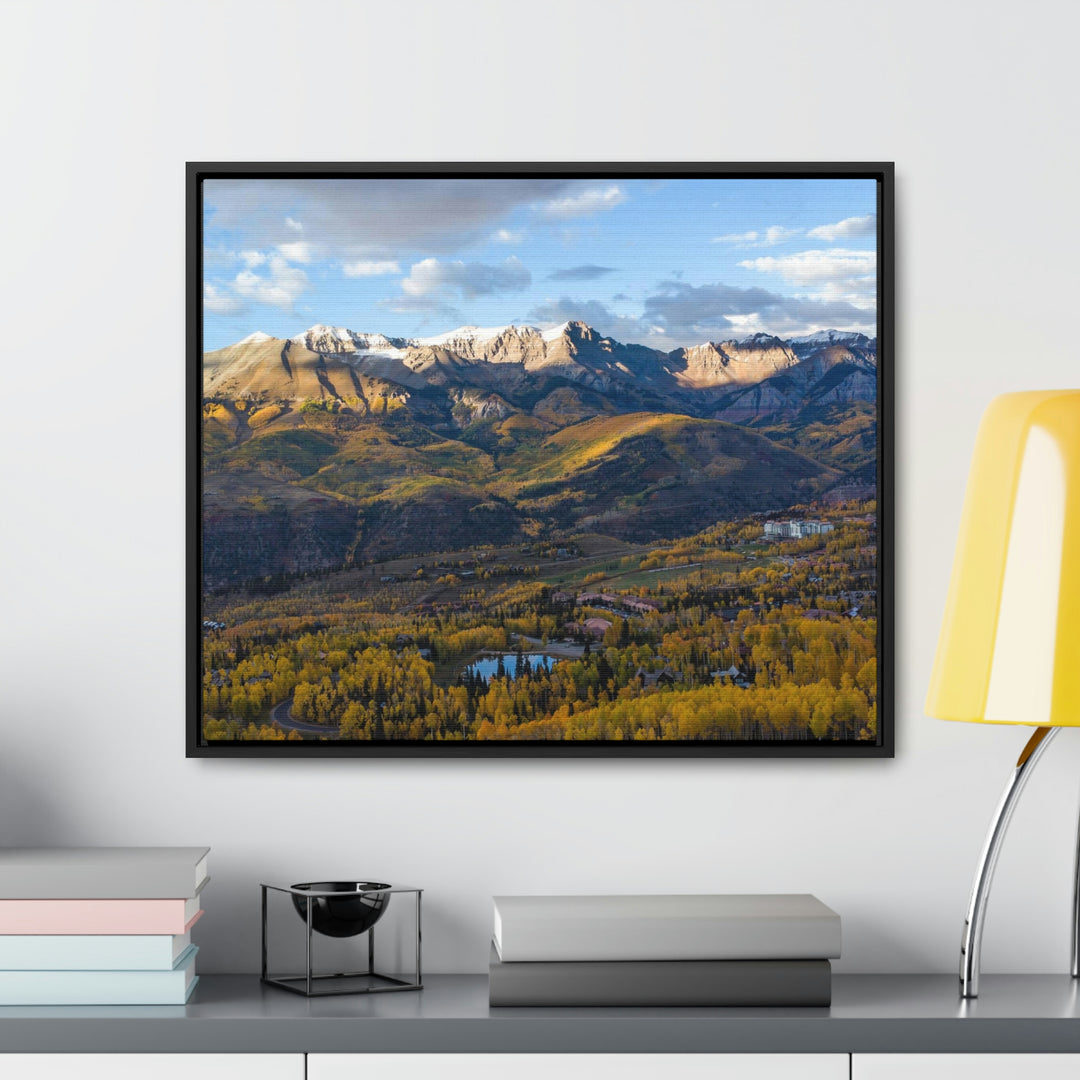 Glowing Mountainside - Canvas with Frame