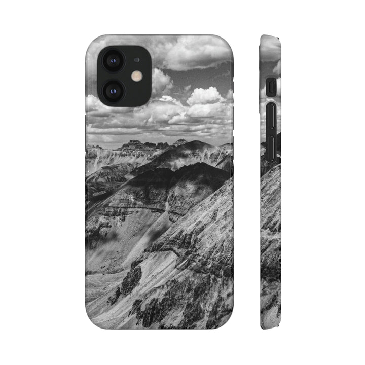 Imogene Pass From the Air in Black and White - Phone Case