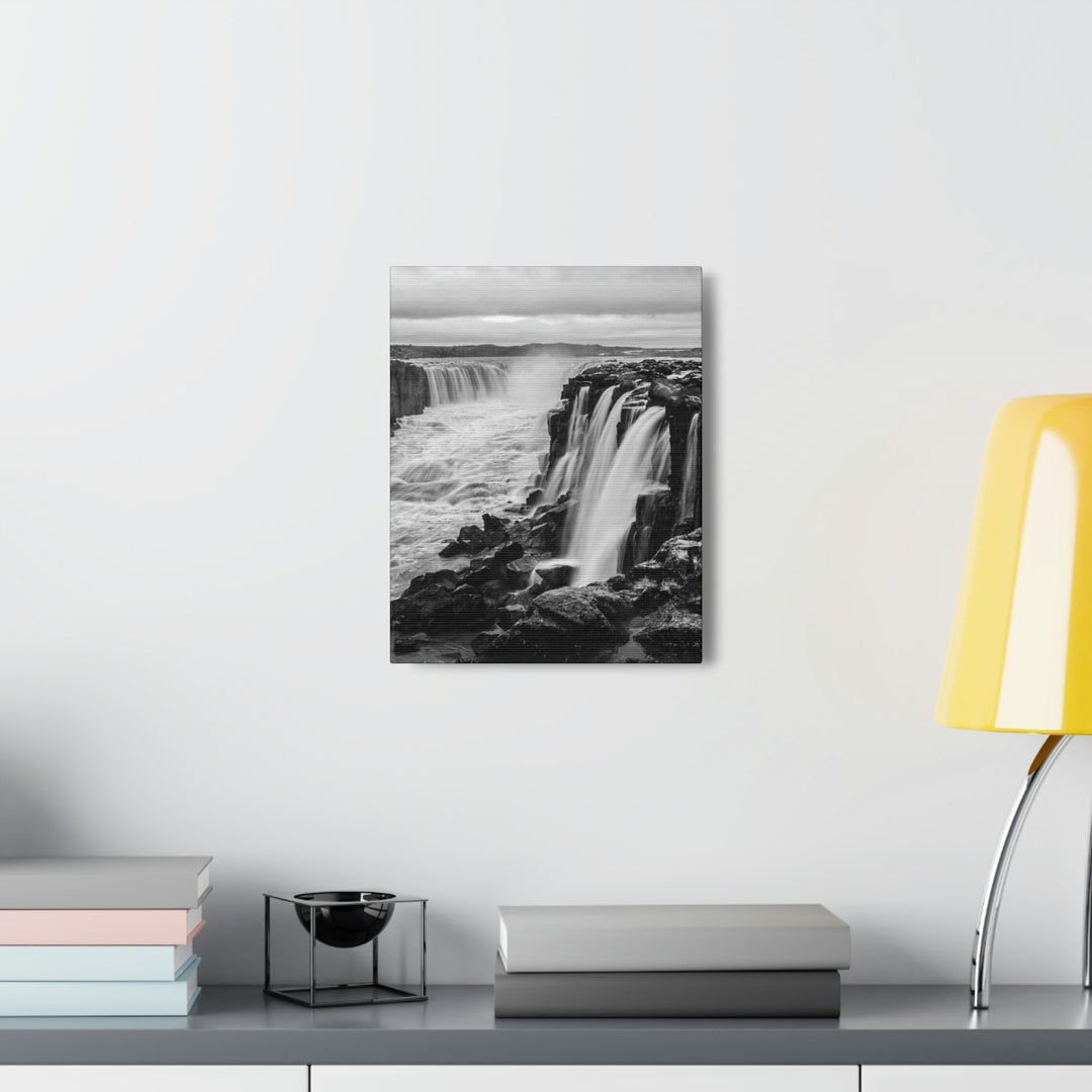 Selfoss in Black and White - Canvas