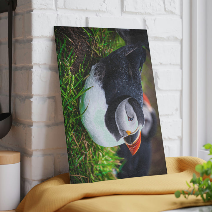 Resting Puffin - Glass Cutting Board