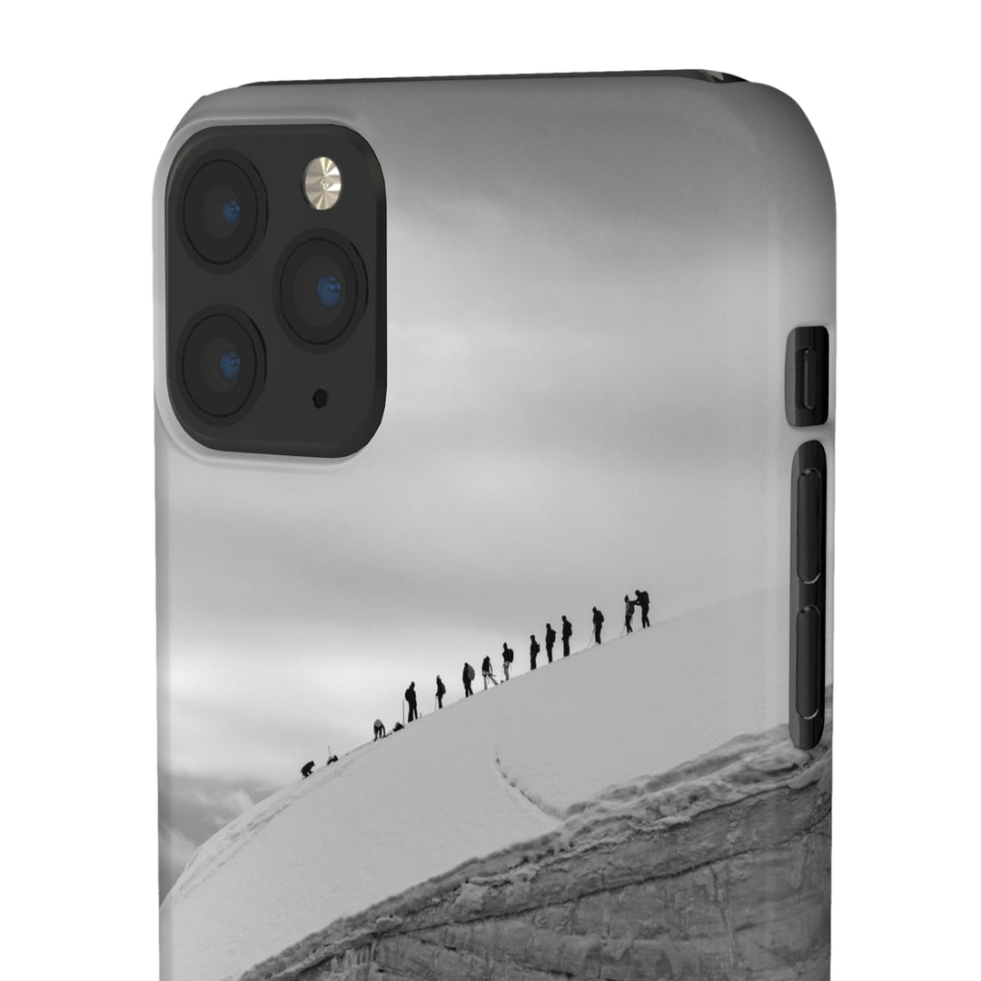 Preparing for the Climb in Black and White - Phone Case