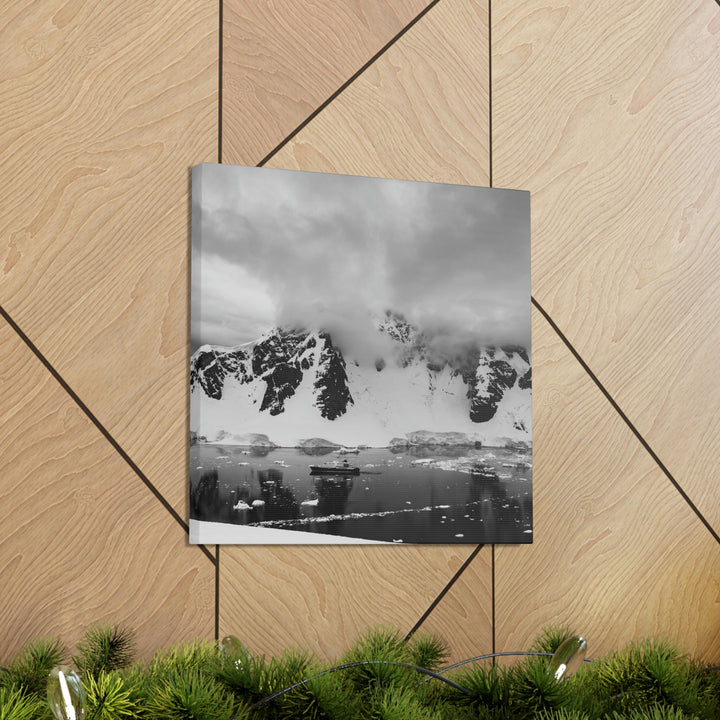 Peaceful Anchoring in Black and White - Canvas