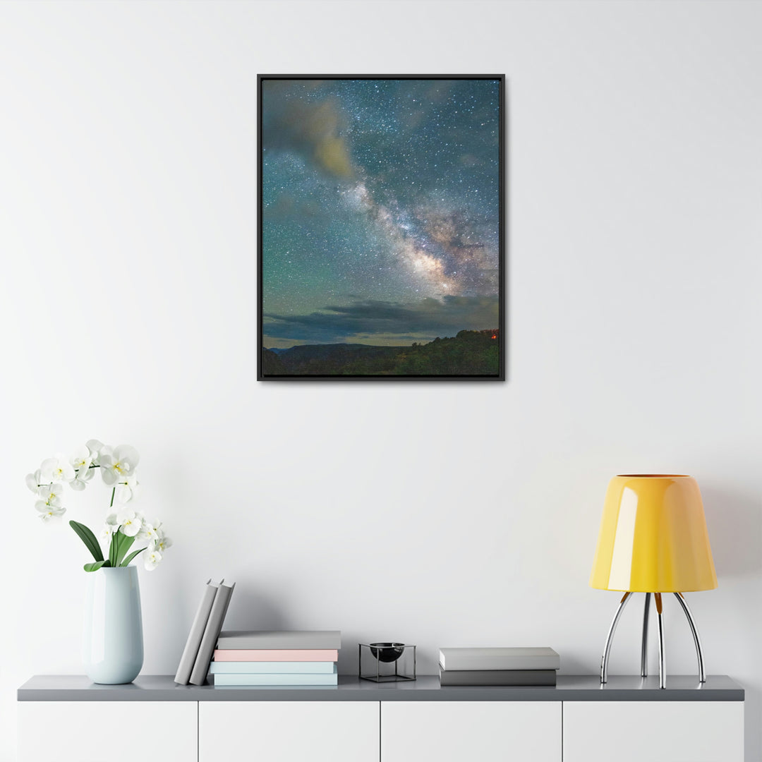 Milky Way Through the Clouds Part 1 - Canvas with Frame