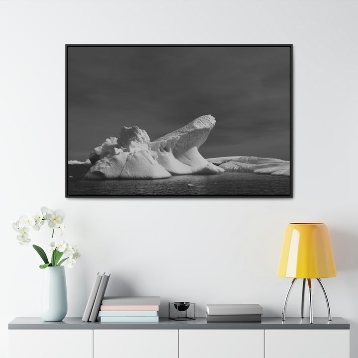 The Angles of an Iceberg in Black and White - Canvas with Frame