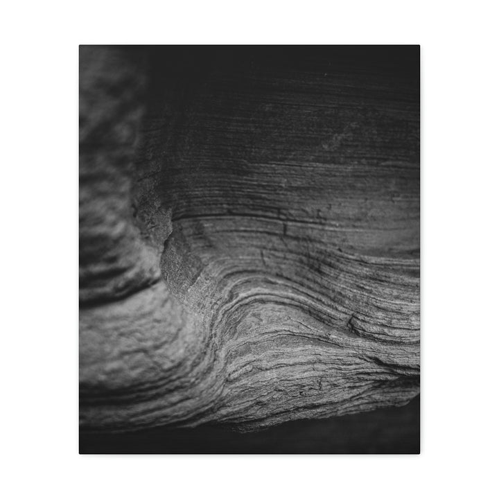 Sedimentary Rock Curves in Black and White - Canvas