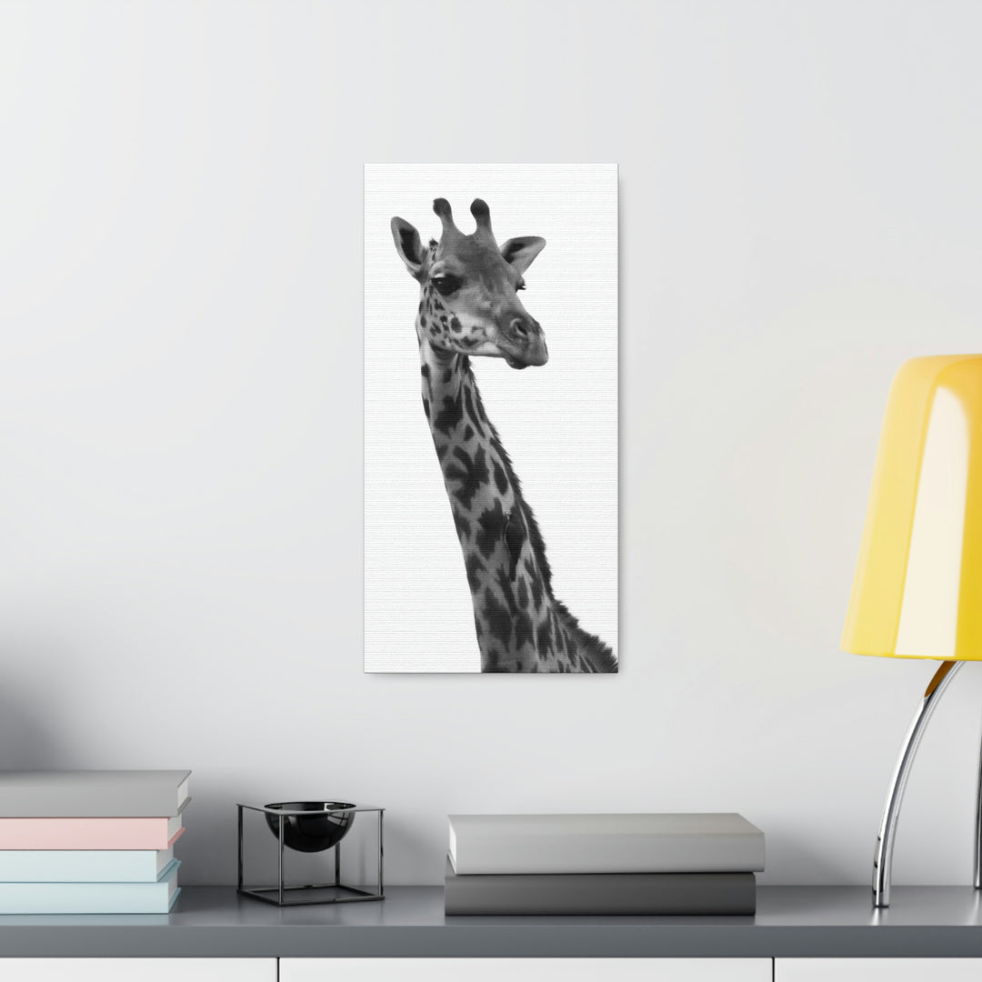 Giraffe Portrait in Black and White  - Canvas